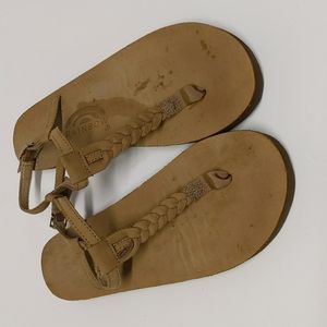 Rainbow sandals women's leather braided gladiator sandals